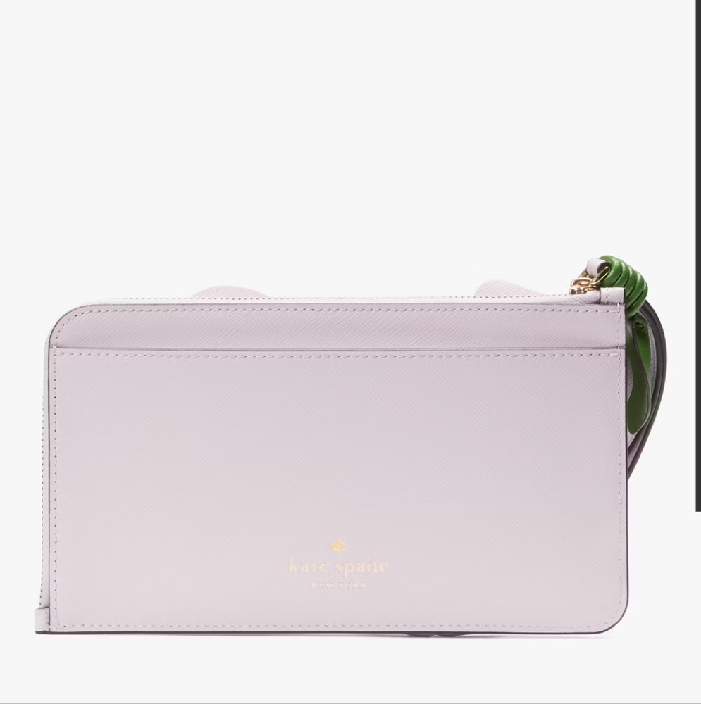Kate Spade Flora Flower Medium L-Zip Wristlet, Pale Amethyst - Picture 3 of 7